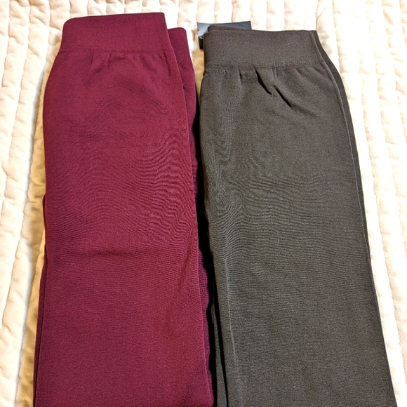 maze collection Pants - Maroon and Brown 2 Pairs of Fleece leggings soft and warm comfy tights